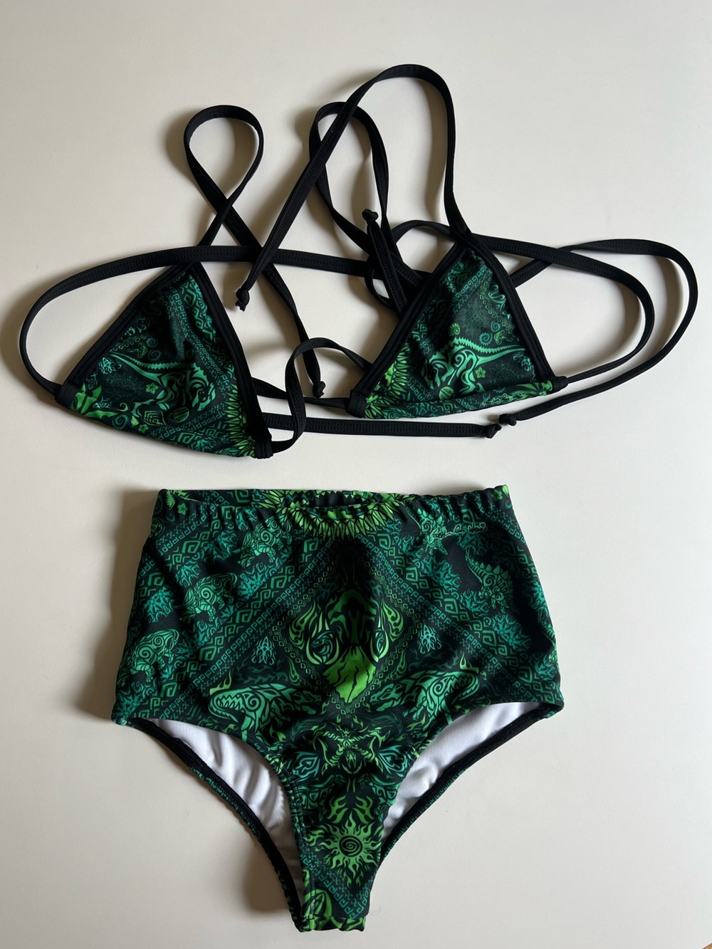 Freedom Rave Wear Retired Dinosaur Fossil Print Bikini Set – S Top/XS Bottom